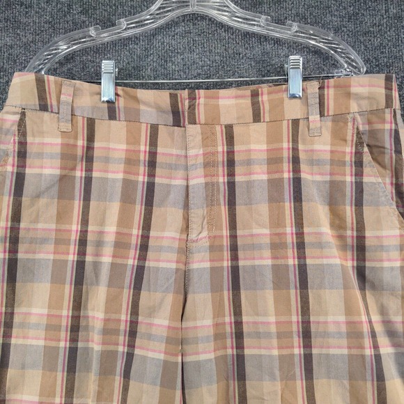 Jamaica Bay Womens Chino Shorts Multi Size 14 Slash Pockets Plaid Cotton Blend - Picture 6 of 10